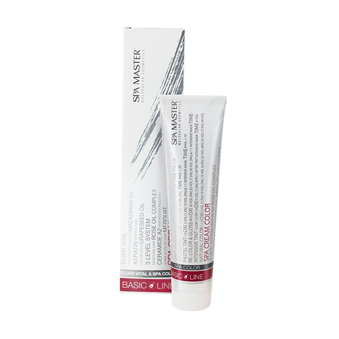 Перманентна крем-фарба для волосся Spa Master Basic Line Spa Cream Color 8/31ВА Світлий холодний бежевий блонд, 100 мл